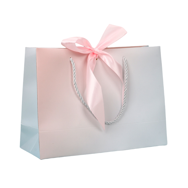250gsm Ribbon Cosmetic Bag Bowknot Printed Shopping Bag Clothing Bag