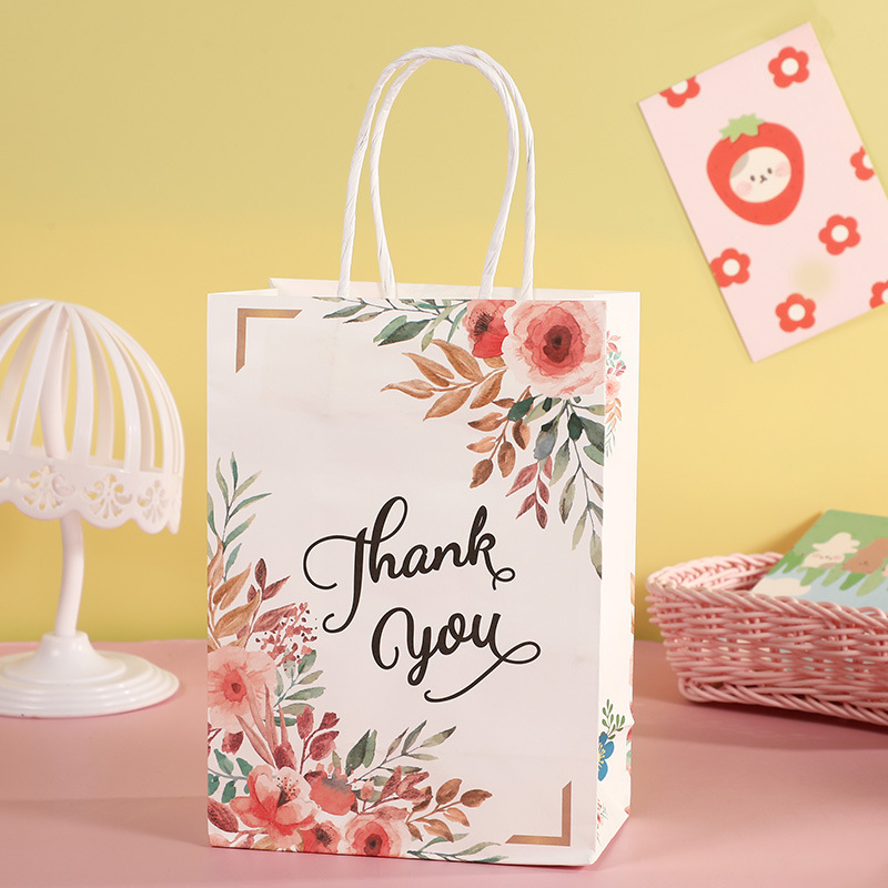 120gsm Kraft Paper Cartoon Bag Rose Shamrock Sunflower Gift Packaging