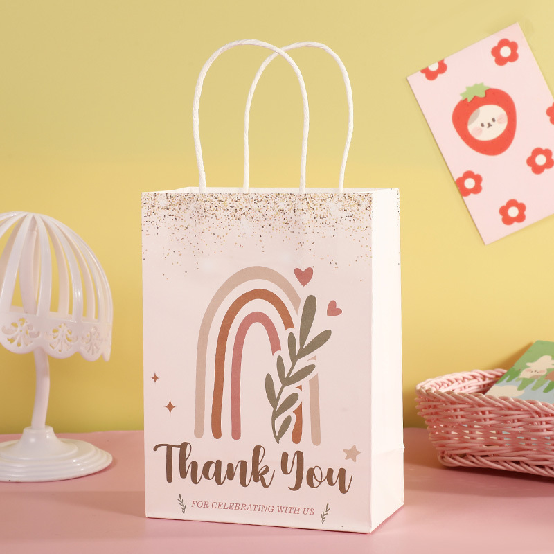 120gsm Kraft Paper Cartoon Bag Rose Shamrock Sunflower Gift Packaging