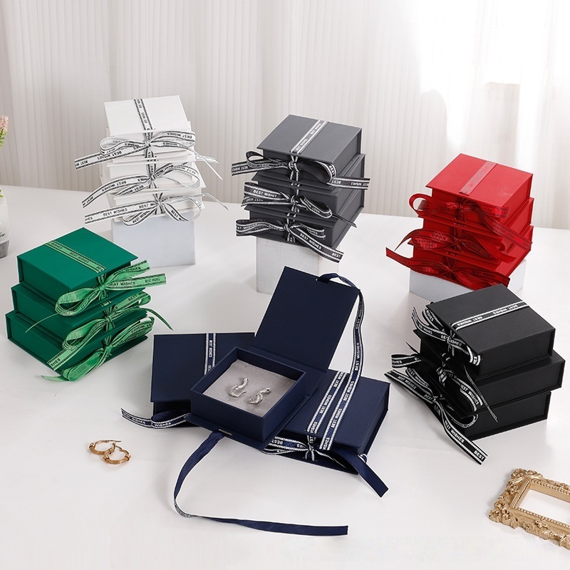Ribbon Bow Tie Flip Box Book-shaped Jewelry Box