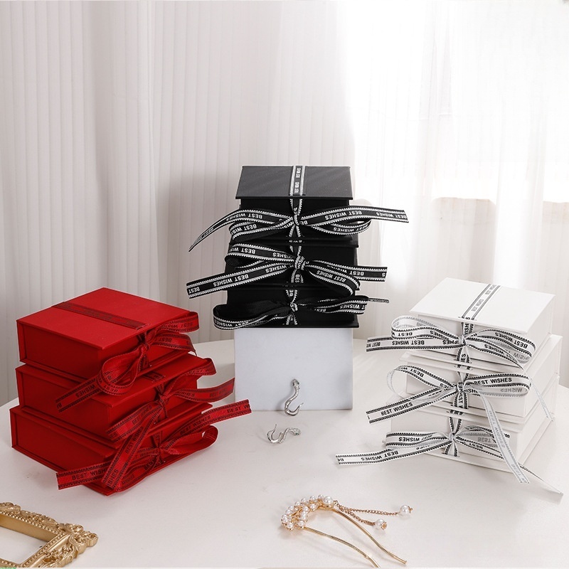 Ribbon Bow Tie Flip Box Book-shaped Jewelry Box