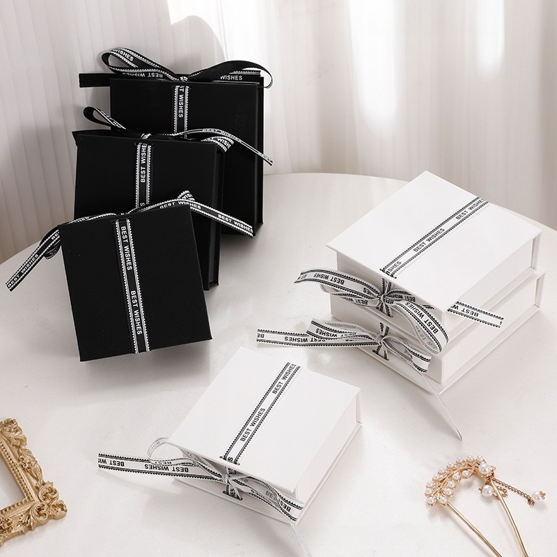 Ribbon Bow Tie Flip Box Book-shaped Jewelry Box