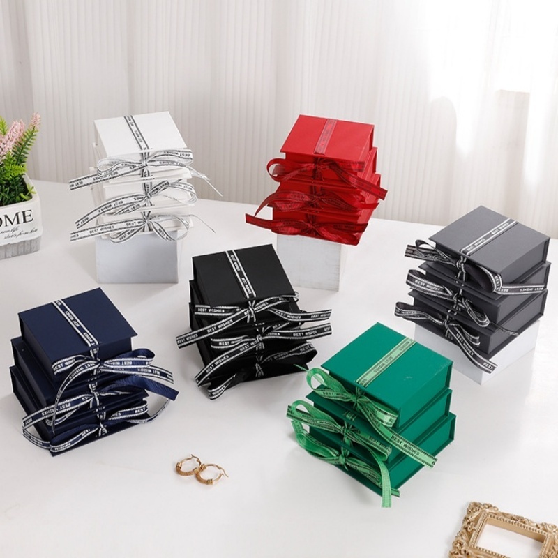 Ribbon Bow Tie Flip Box Book-shaped Jewelry Box