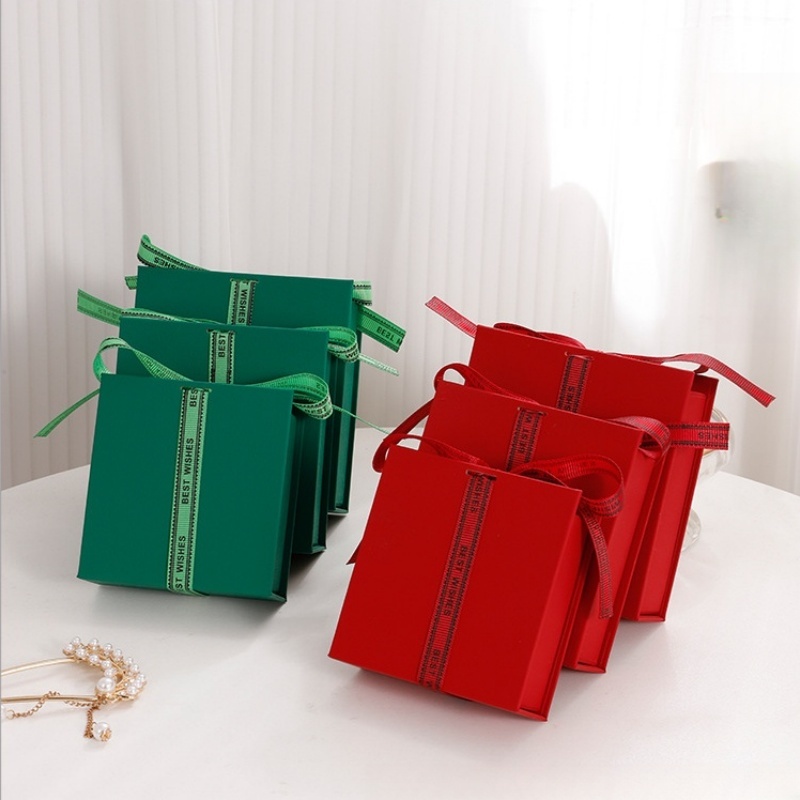 Ribbon Bow Tie Flip Box Book-shaped Jewelry Box