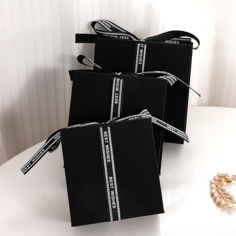 Ribbon Bow Tie Flip Box Book-shaped Jewelry Box