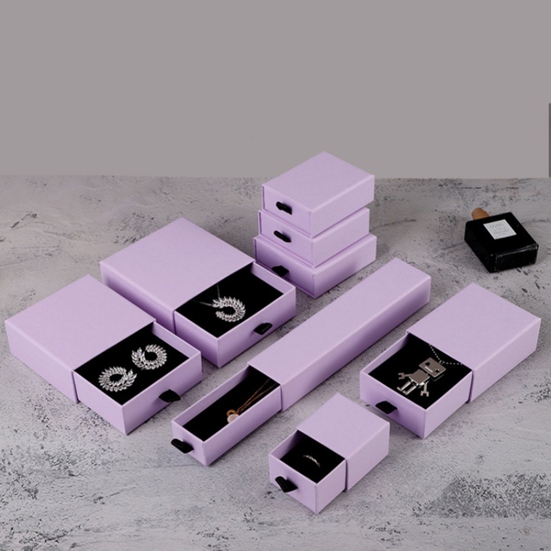 Black Handle Colored Jewelry Slide Drawer Box 13 Colors 8 Sizes