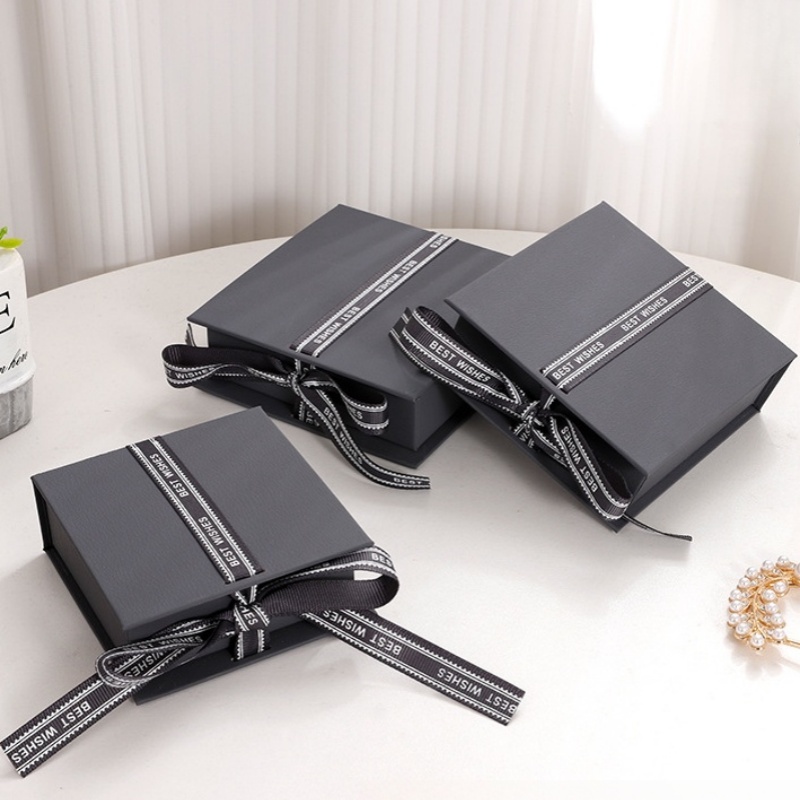 Ribbon Bow Tie Flip Box Book-shaped Jewelry Box