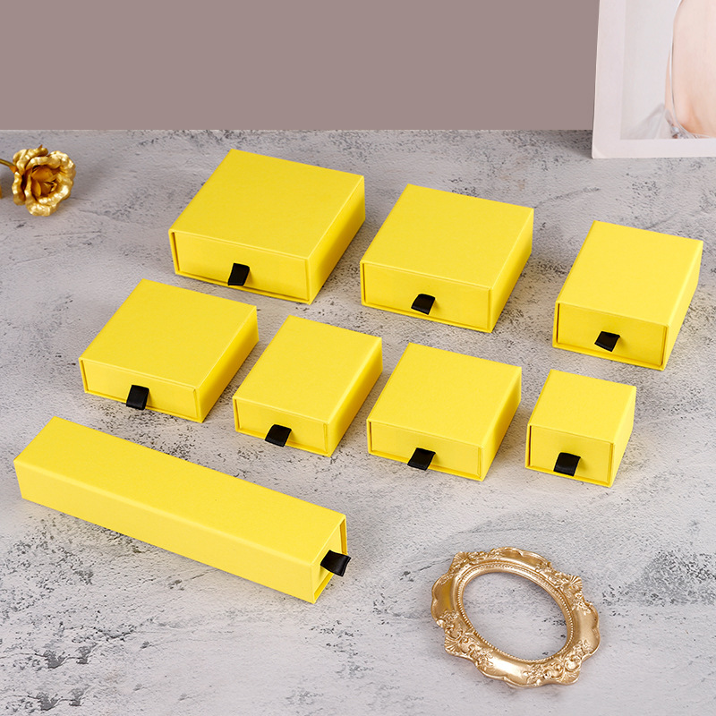 Black Handle Colored Jewelry Slide Drawer Box 13 Colors 8 Sizes
