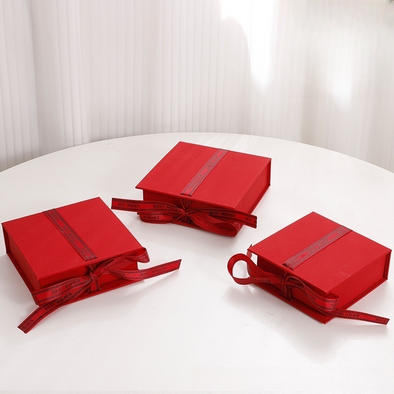 Ribbon Bow Tie Flip Box Book-shaped Jewelry Box