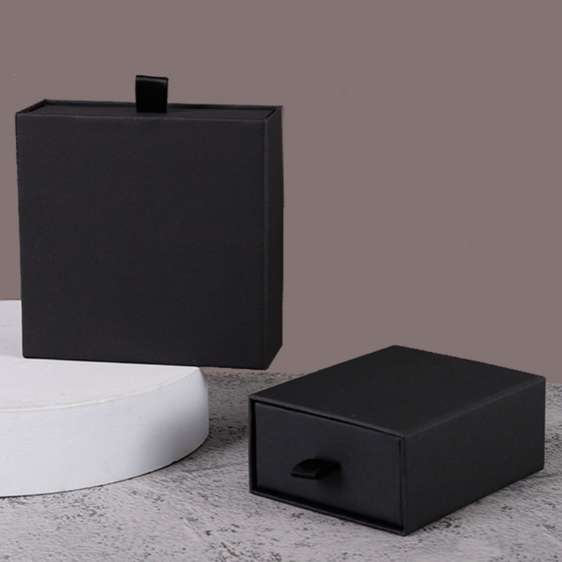 Black Handle Colored Jewelry Slide Drawer Box 13 Colors 8 Sizes