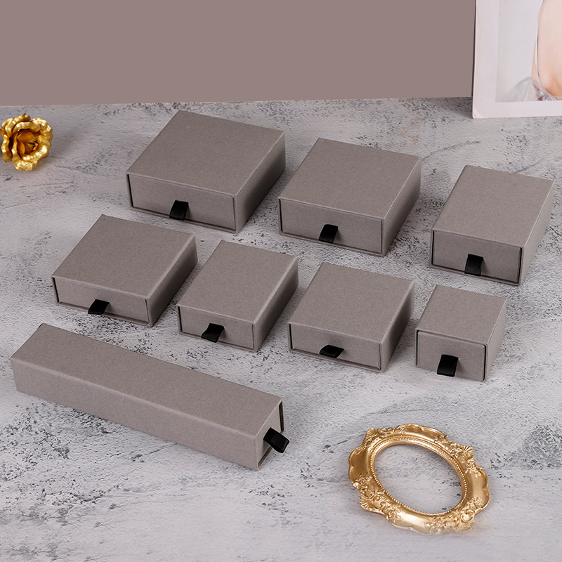 Black Handle Colored Jewelry Slide Drawer Box 13 Colors 8 Sizes