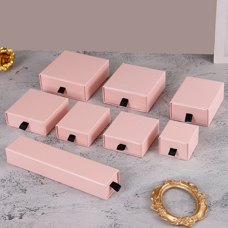 Black Handle Colored Jewelry Slide Drawer Box 13 Colors 8 Sizes