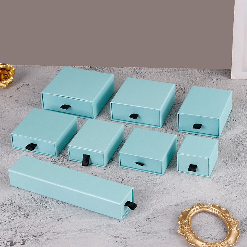 Black Handle Colored Jewelry Slide Drawer Box 13 Colors 8 Sizes