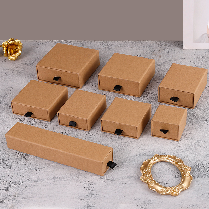 Black Handle Colored Jewelry Slide Drawer Box 13 Colors 8 Sizes