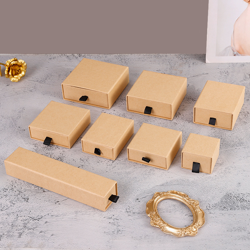 Black Handle Colored Jewelry Slide Drawer Box 13 Colors 8 Sizes