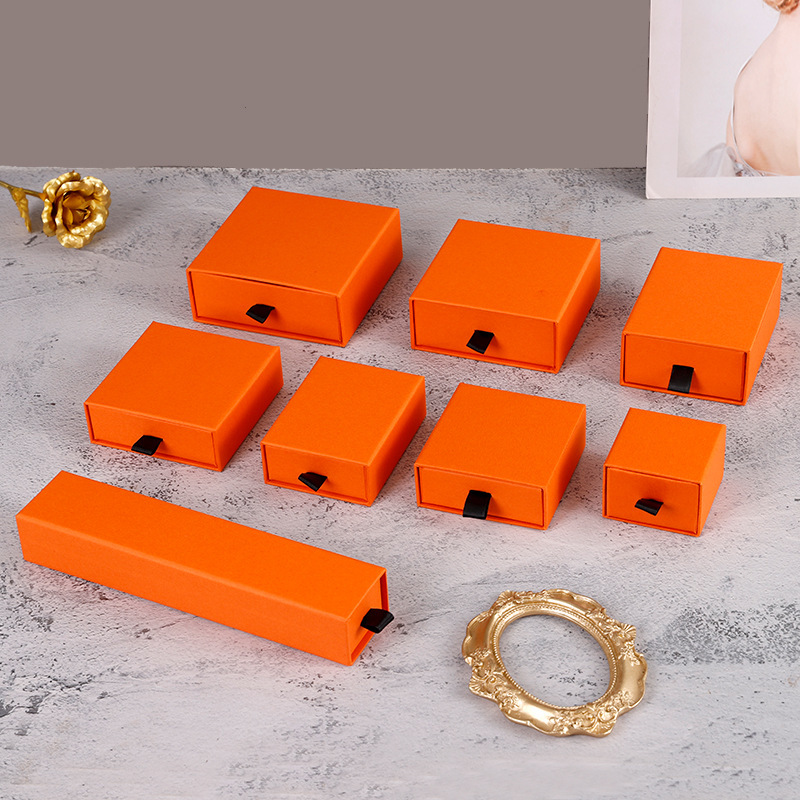 Black Handle Colored Jewelry Slide Drawer Box 13 Colors 8 Sizes