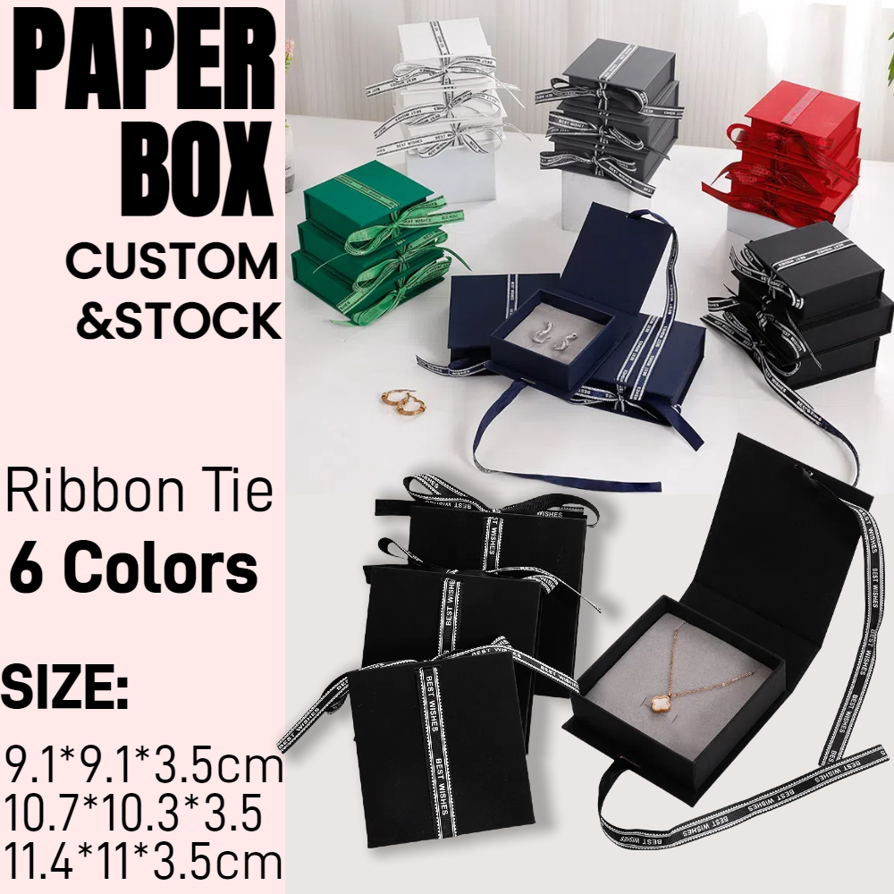Ribbon Bow Tie Flip Box Book-shaped Jewelry Box