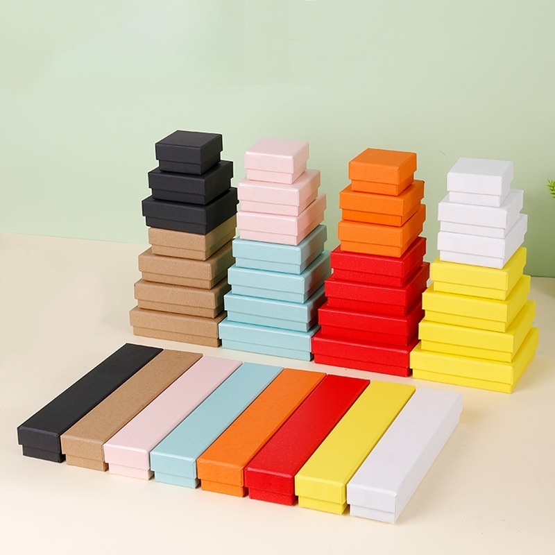 Colored Lid Box For Jewelry 10 Colors 8 Sizes