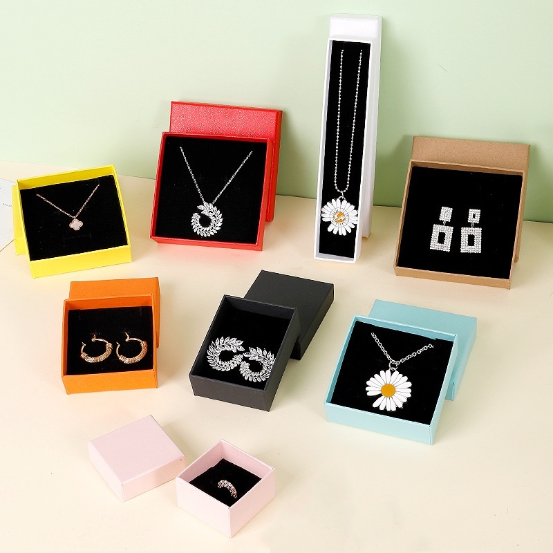 Colored Lid Box For Jewelry 10 Colors 8 Sizes