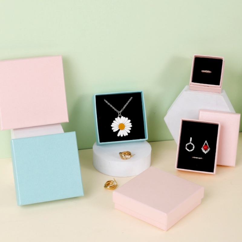 Colored Lid Box For Jewelry 10 Colors 8 Sizes
