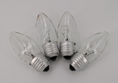 Candle shaped clear bulbs