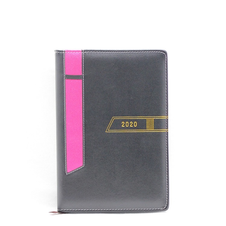 Promotional Hard Cover A5 PU Leather Diary Blank Recycle Paper Agenda Notebook with pen