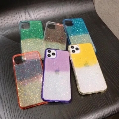 Phone Accessories 2020 for iPhone 11 Bling Case Gradient Colors Glitter 7/8 6s Xr Glue Fashion Mobile Covers X Max for Girls
