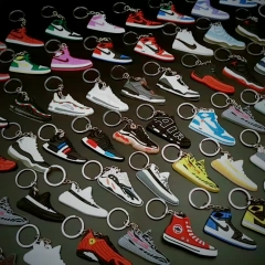 wholesale custom 2D 3D Mini Yeezy Air Jordan Basketball Soft PVC Shoe Sneaker Keychain