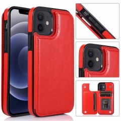 Suitable for iPhone 11 12 13 pro max PU leather wallet phone case with the flip-flap folio cardholder 