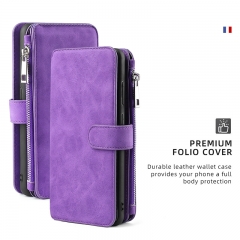 Folio detachable flip-flap PU leather phone wallet case for iPhone 12 13 pro max with a card slot