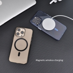 Amazon Hot Sale Strong Magnetic Case Wireless Charging Clear Acrylic TPU Phone Cover For iPhone 13 14 12 PRO