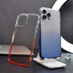 Gradient Colorful Transparent PC TPU Hybrid Shockproof Mobile Phone Case for iPhone 14