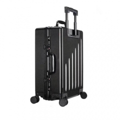 WISE Carbon Fiber Black Suitcase Wheeled Carry-On