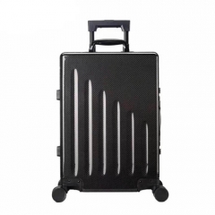 WISE Carbon Fiber Black Suitcase Wheeled Carry-On