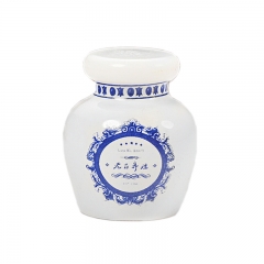 ROCOCO SNUFF BOTTLE BLUE AND WHITE PORCELAIN SMALL