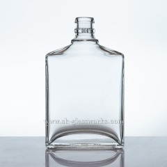Botella de licores de vidrio plano de 200 ml