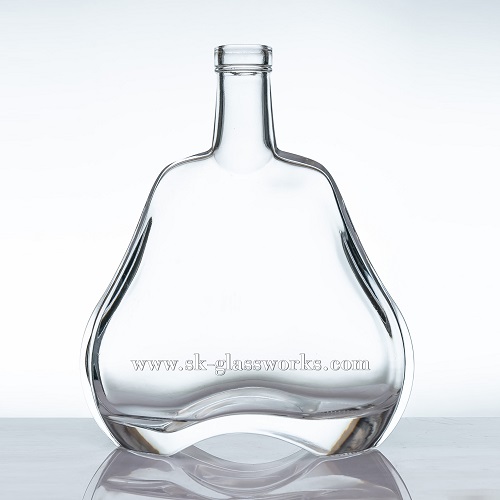 Botella de coñac de cristal 750ml con tapa de corcho