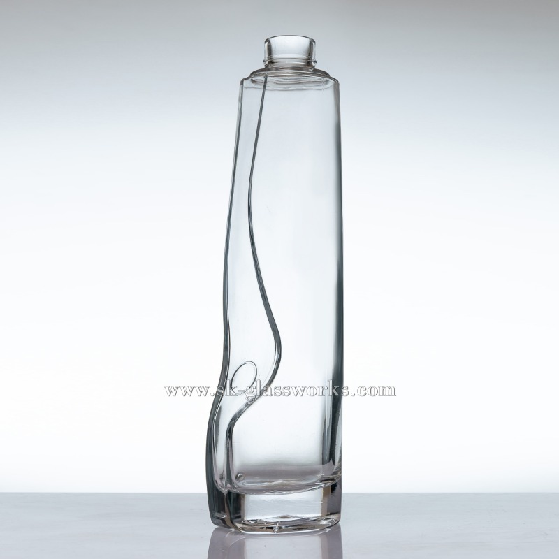 Botella de licores de vidrio única de 750 ml