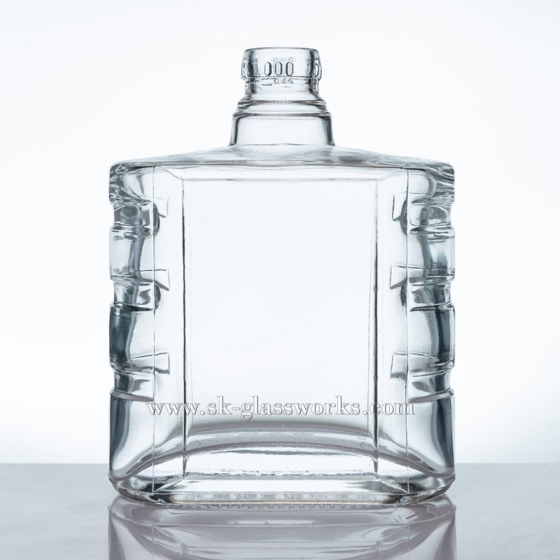 Botella de vidrio plana de 500 ml
