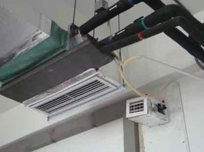 Hooked-up to a fan coil unit the HVAC