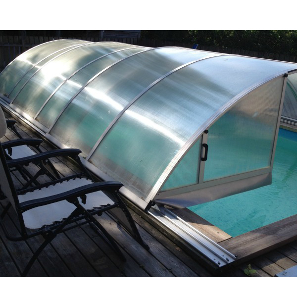 Polycarbonat abdeckung aluminium rahmen schwimmen pool gehäuse