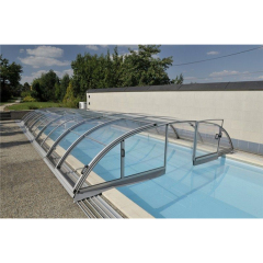 Cubierta de policarbonato marco de aluminio cerraduras de piscina