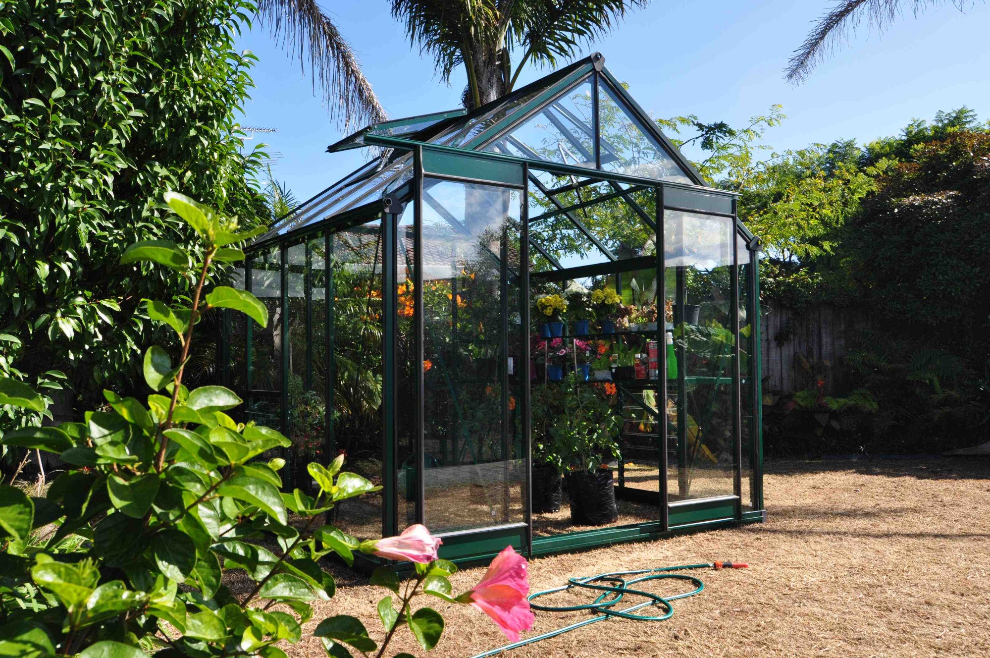 Huixin Metal Products 4mm glass strong frame aluminium garden greenhouse