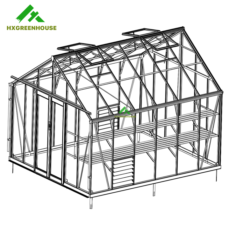 EXTRA STRONG glass greenhouse 12X10FT HX98136