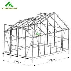 Spring clips glass greenhouse 12x8FT HX75126