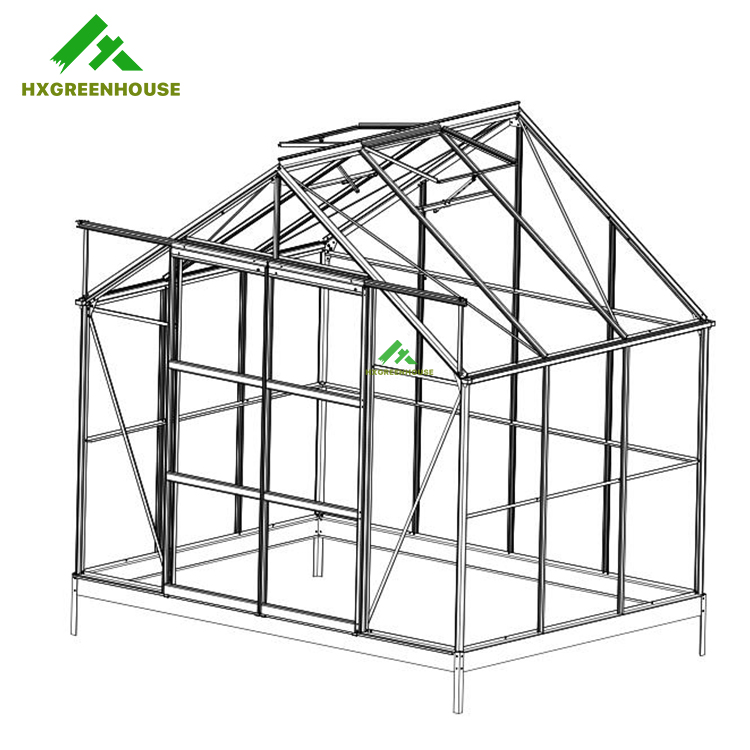 Spring clips glass greenhouse 6x8FT HX75123