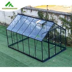 Spring clips glass greenhouse 12x8FT HX75126