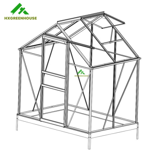 Spring clips glass greenhouse 4x6FT HX75212