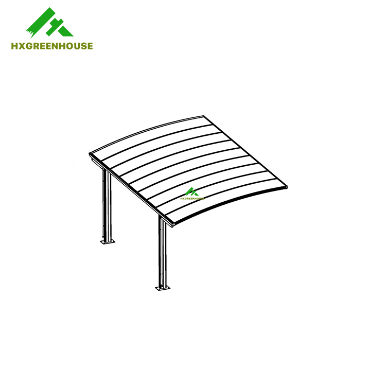 Außen sonnenschutz solide polycarbonat aluminium carport