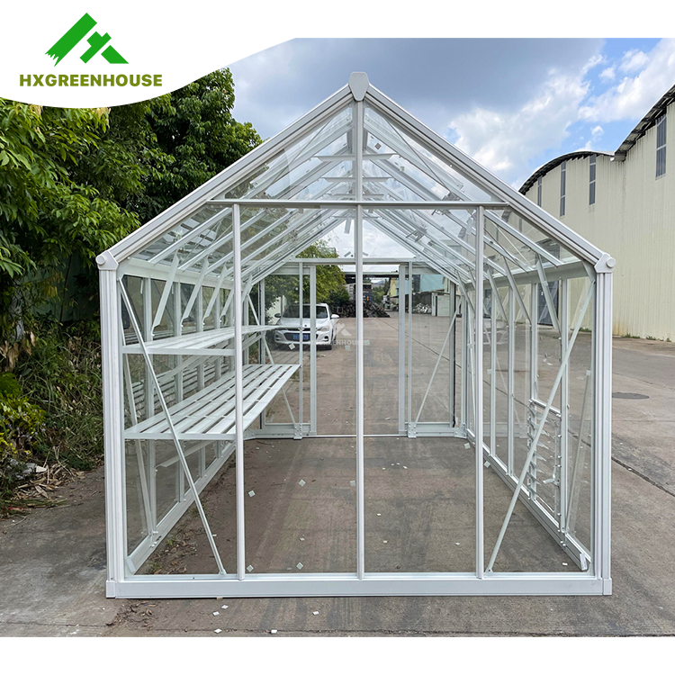 EXTRA STRONG glass greenhouse 12x8FT HX98126